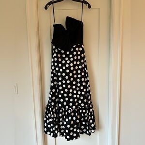 Hutch Black Strapless Polka Dot Dress